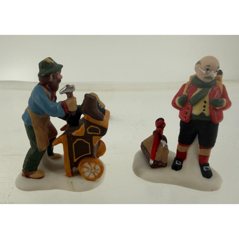 Department 56 Heritage Village Cobbler & Clock Peddler Porcelain Accessories